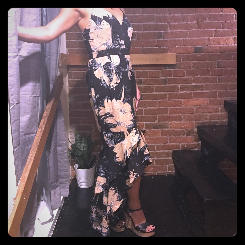 Black & Tan High-Low Maxi Dress from Lulu's-Small